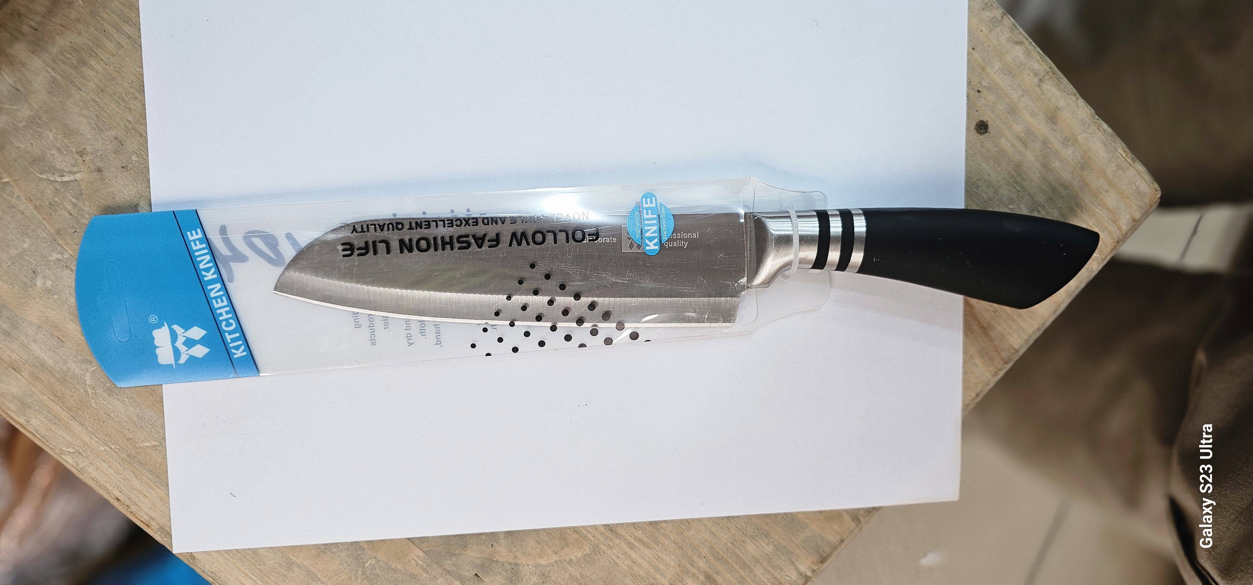 Нож цельнометаллический с чёрной ручкой BH-1049(144